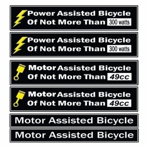 Power Assisted Bicycle Decal Fits Motorized Bicycles-1